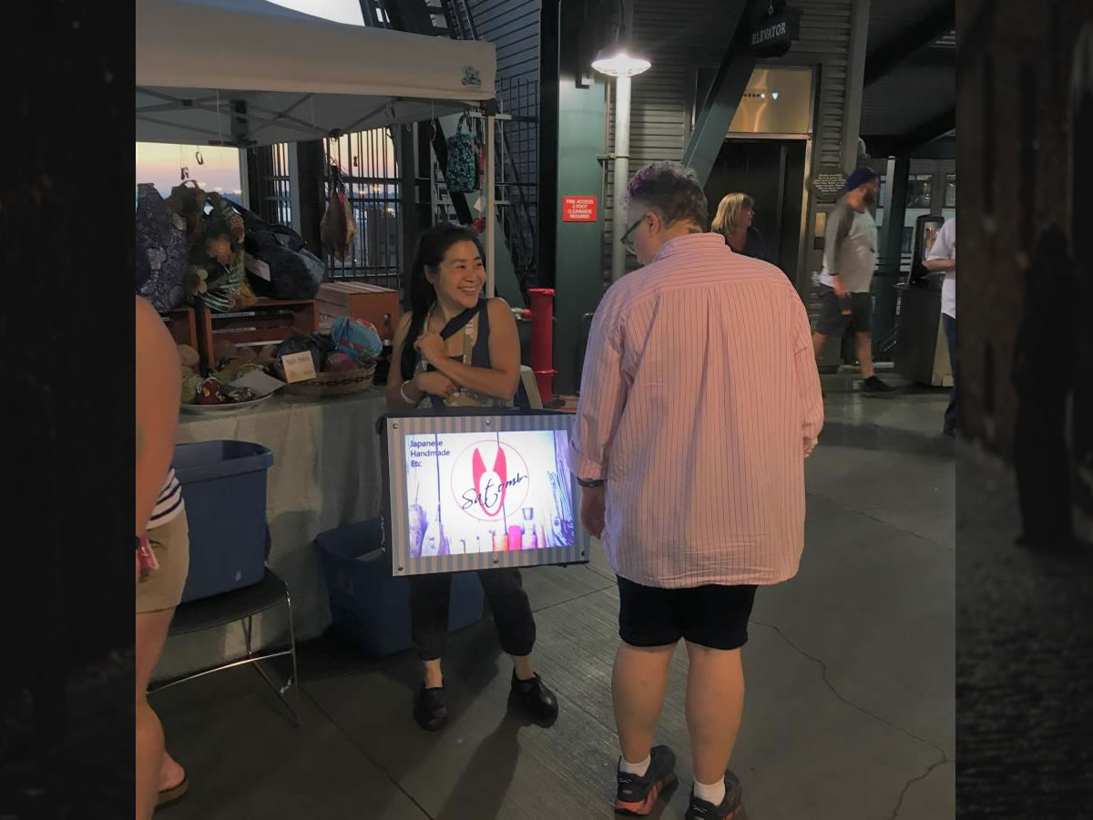 Light Walker is a ultra-light portable sign board with a LED backlit film poster. It makes your street advertising stand out from the crowd even at night!